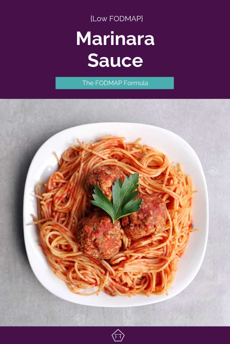 Low FODMAP marinara sauce with meatballs -