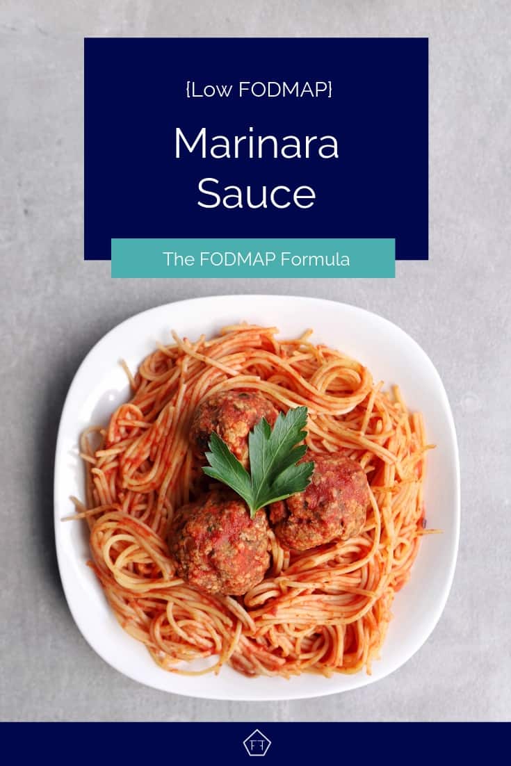 Low FODMAP marinara sauce with meatballs -