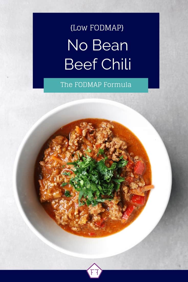 Low FODMAP no bean chili in bowl - Pinterest 4