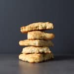 Low FODMAP Chive and Parmesan Scones Stacked on top of one another