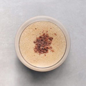 Low FODMAP Peanut Butter Smoothie in Glass - 800 x 800