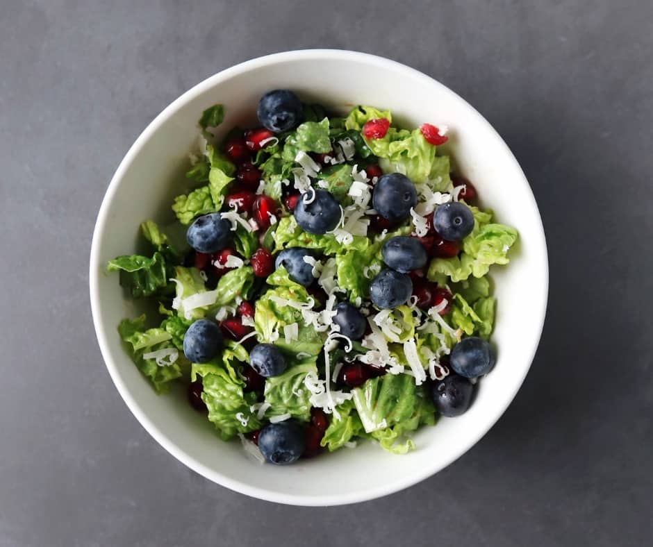 Low FODMAP Pomegranate Salad in bowl