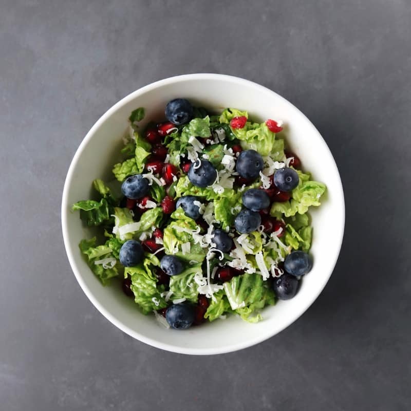 Low FODMAP Pomegranate Salad in bowl