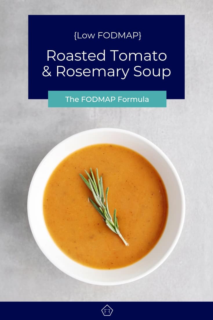 Low FODMAP Roasted Tomato and Rosemary Soup in bowl - Pinterest 3