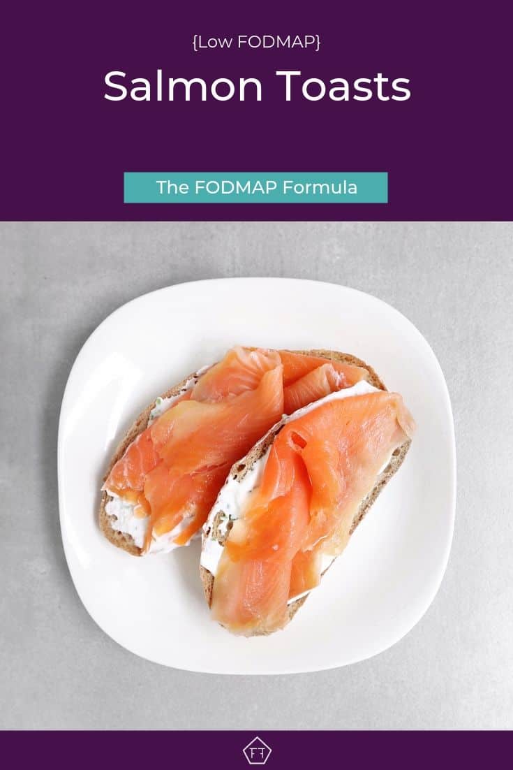 Low FODMAP Salmon Toasts on Plate - Pinterest 3