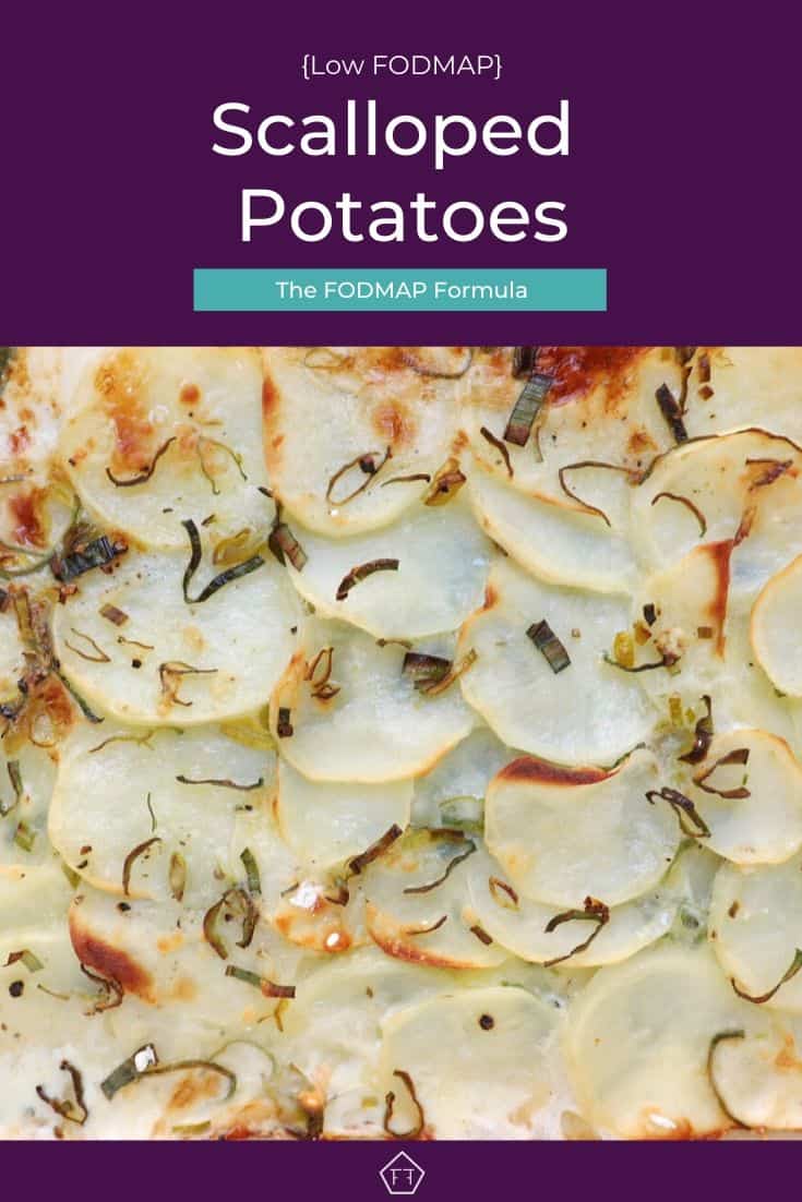 Low FODMAP scalloped potatoes in dish