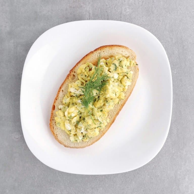 Low FODMAP Scrambled Eggs with Dill and Feta The FODMAP Formula