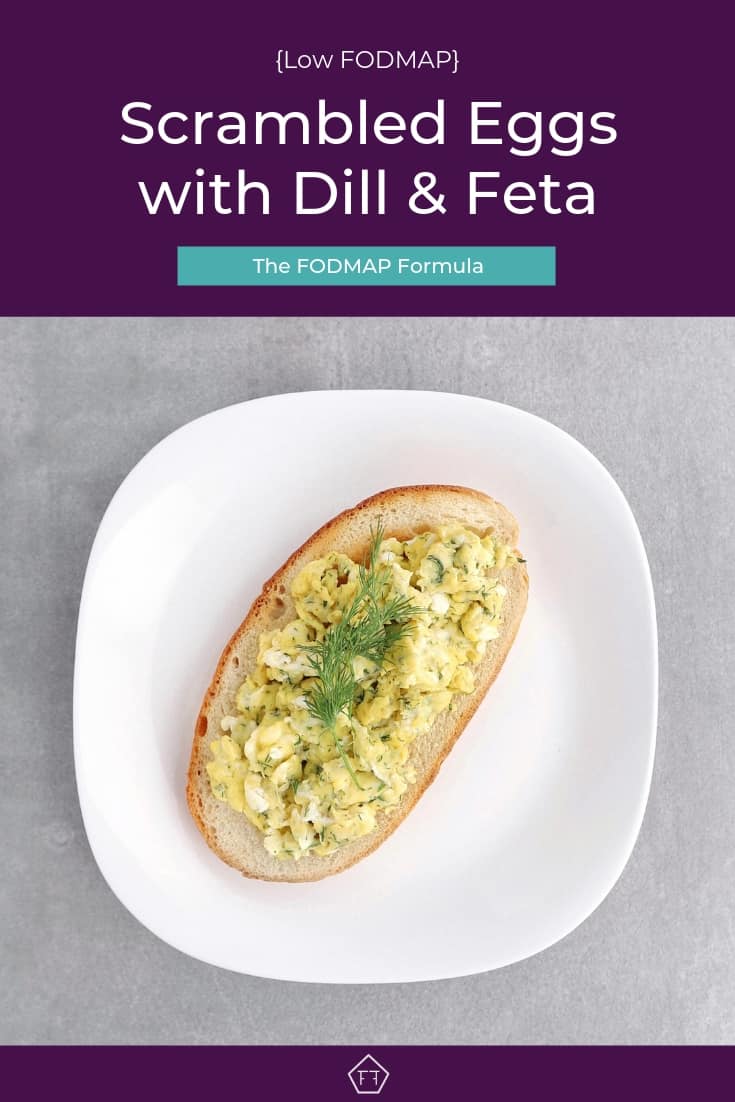 Low FODMAP Scrambled Eggs with Dill and Feta - 735 x 1102