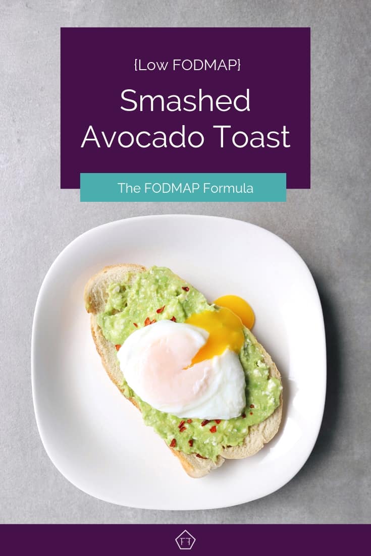 Low FODMAP Smashed Avocado Toast on Plate - Pinterest 2