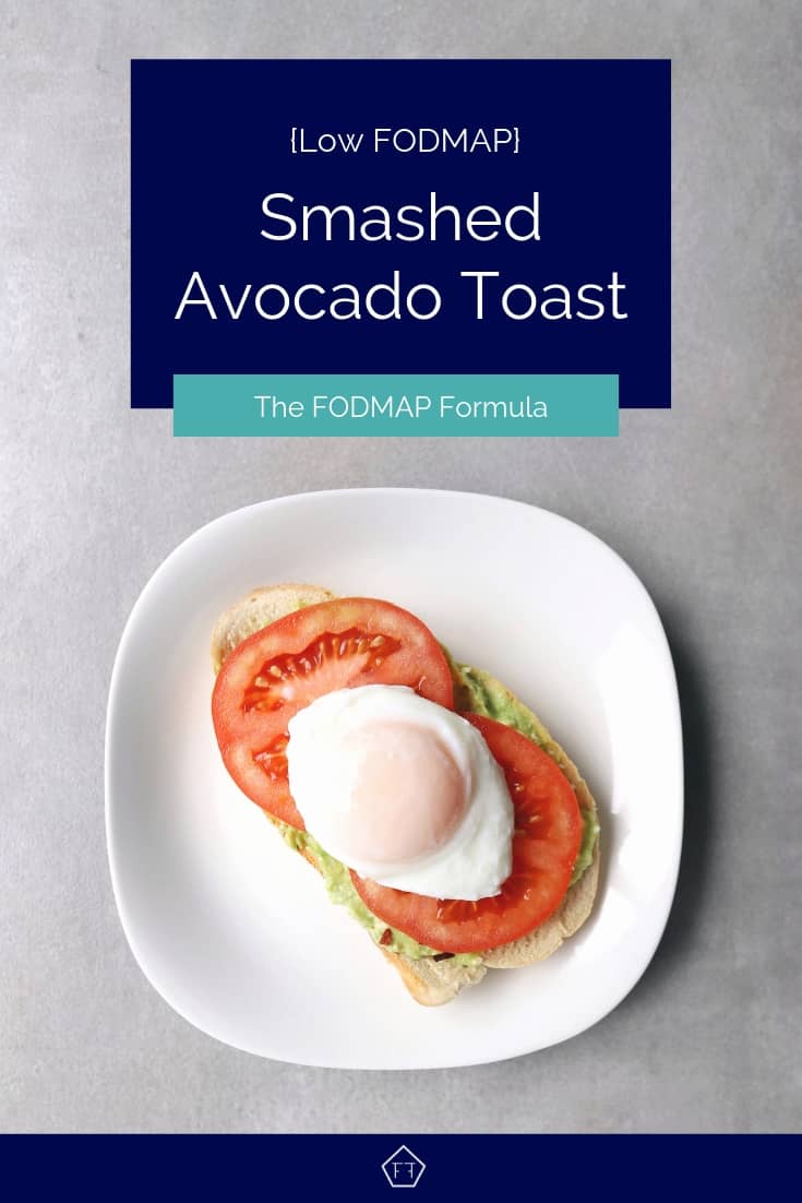 Low FODMAP Smashed Avocado Toast on Plate - Pinterest 3