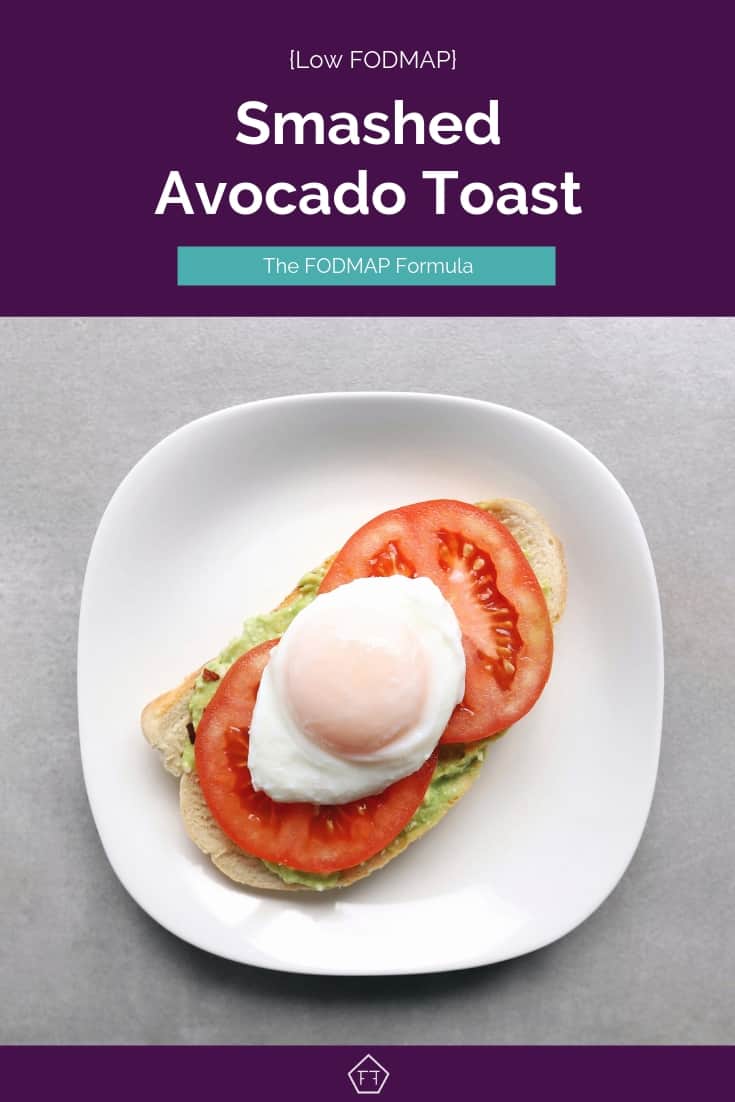 Low FODMAP Smashed Avocado Toast on Plate - Pinterest 4