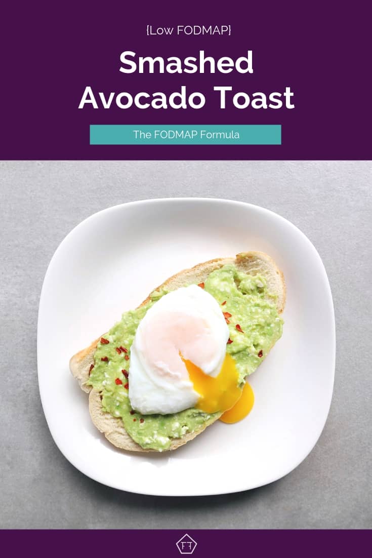 Low FODMAP Smashed Avocado Toast on Plate - Pinterest 5