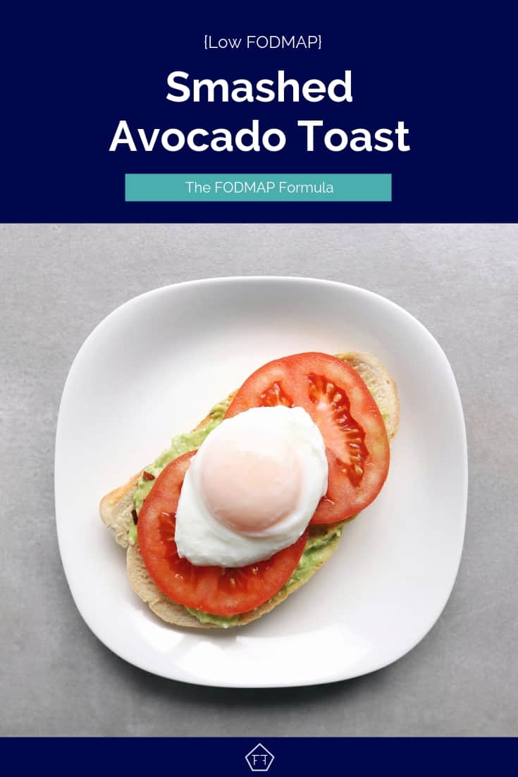 Low FODMAP Smashed Avocado Toast on Plate - Pinterest 6