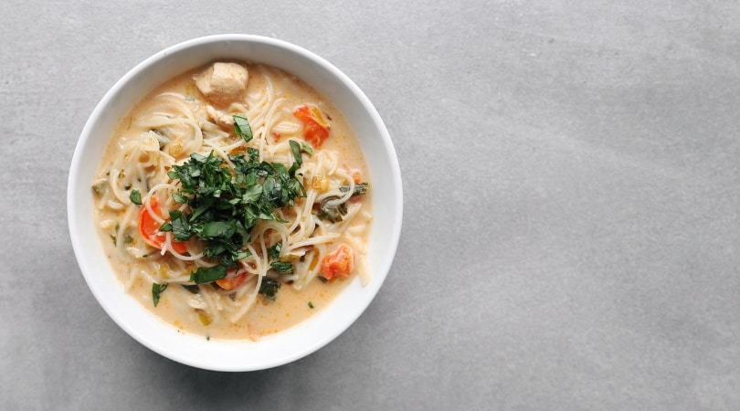 Low FODMAP Thai Noodle Soup in Bowl - 810 x 450