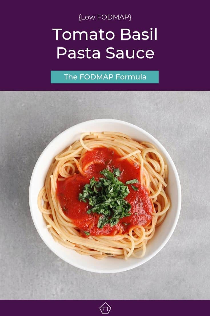 Tomato Basil Pasta Sauce on Spaghetti in bowl - Pinterest 3