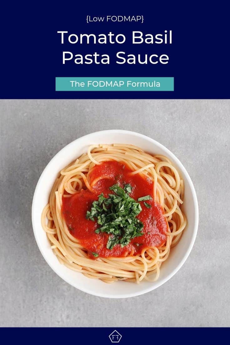 Tomato Basil Pasta Sauce on Spaghetti in bowl - Pinterest 4