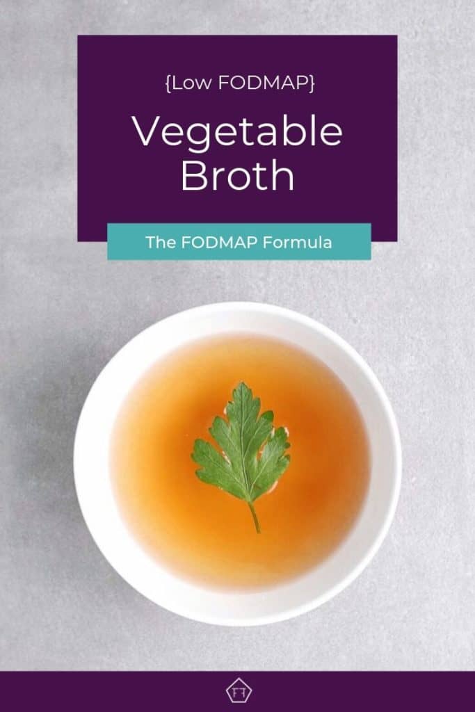 Low FODMAP vegetable broth with parsley leaf