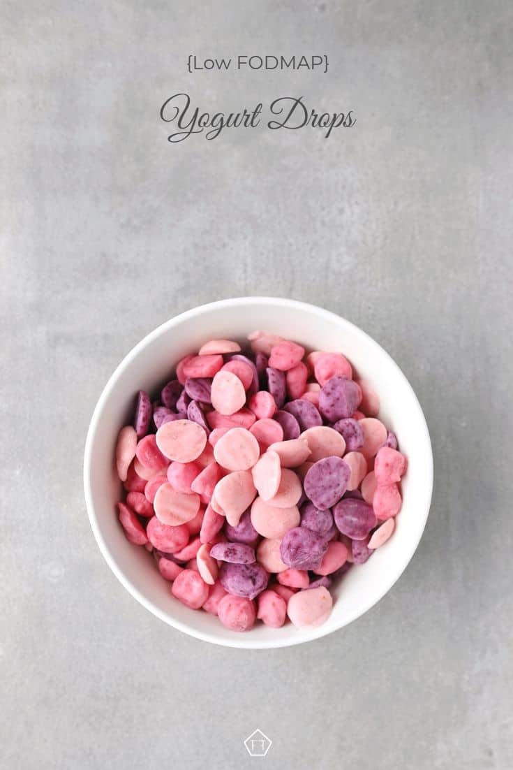 Low FODMAP yogurt drops in bowl - Pinterest 1