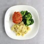 Low FODMAP mini meatloaves on plate with vegetables - 800 x 800