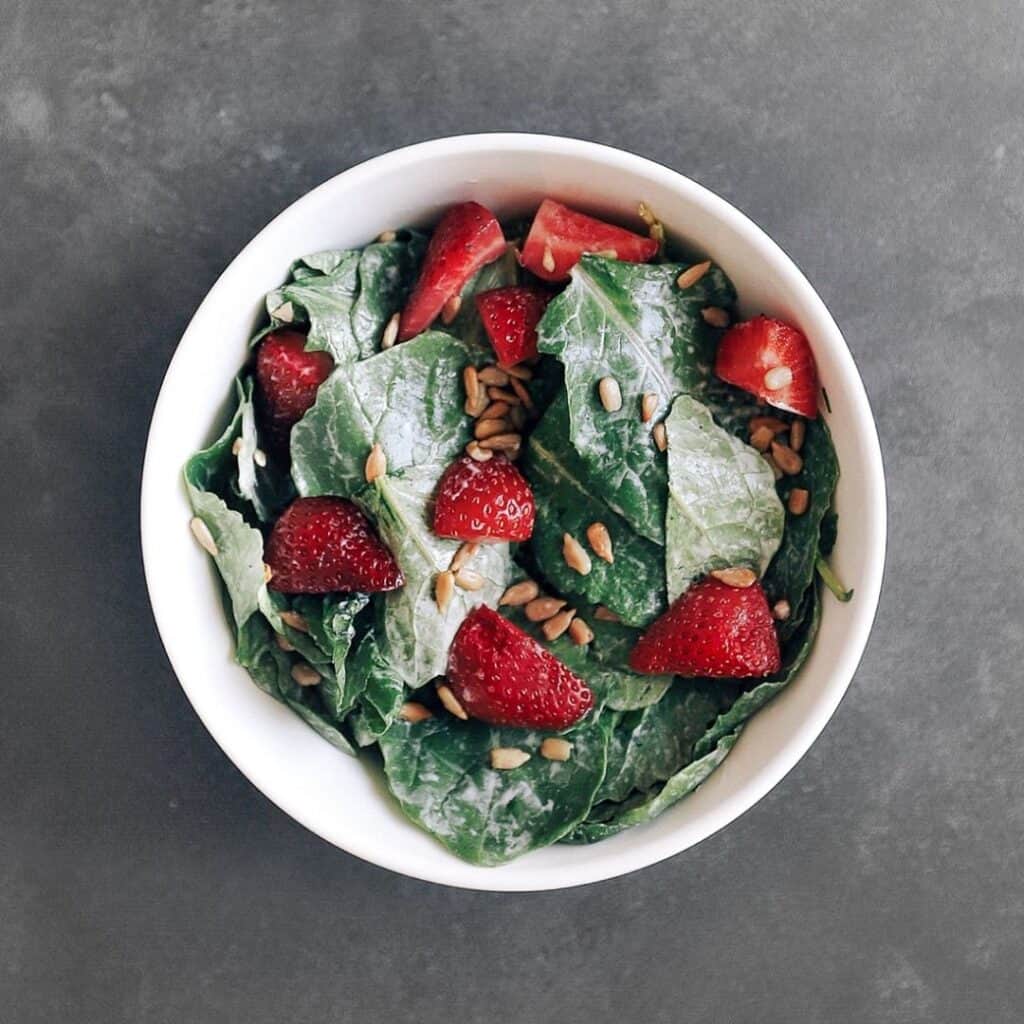 Low FODMAP Kale and Strawberry Salad The FODMAP Formula