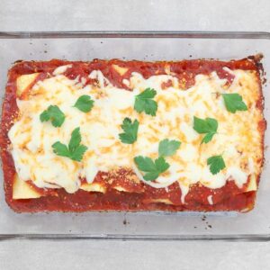 Low FODMAP Cheese and Spinach Manicotti